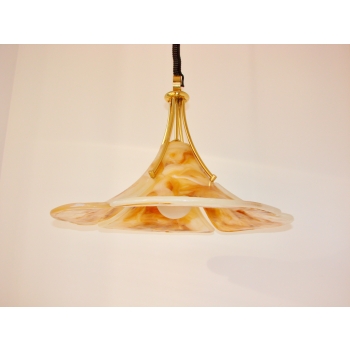 Oświetlenie vintage mosiądz i akryl